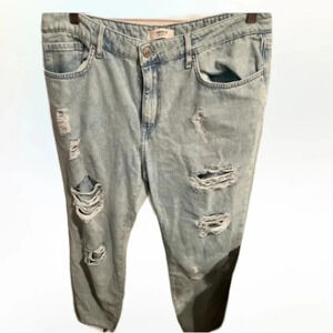Forever 21 denim distressed jeans light blue‎ size 30